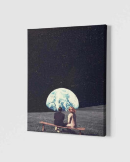 Love in space wall canvas