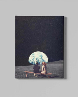 Love in space wall canvas