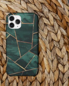 green x gold tiles pattern phone cover