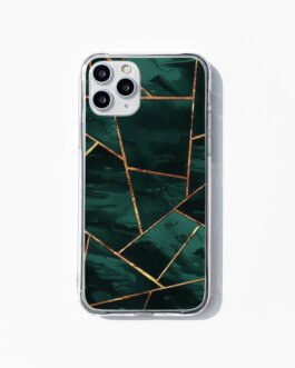 green x gold tiles pattern phone cover