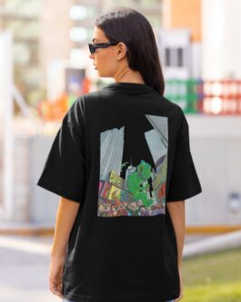 trapped in the news oversized T-shirt