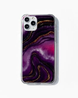 purple and gold marbles phone cover