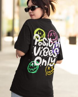 positive vibes only oversized T-shirt